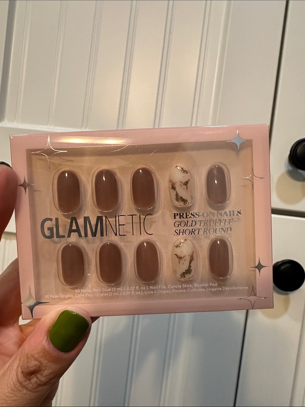 GLAMNETIC Gold Truffle Press-On Nails - Neutral Brown Set